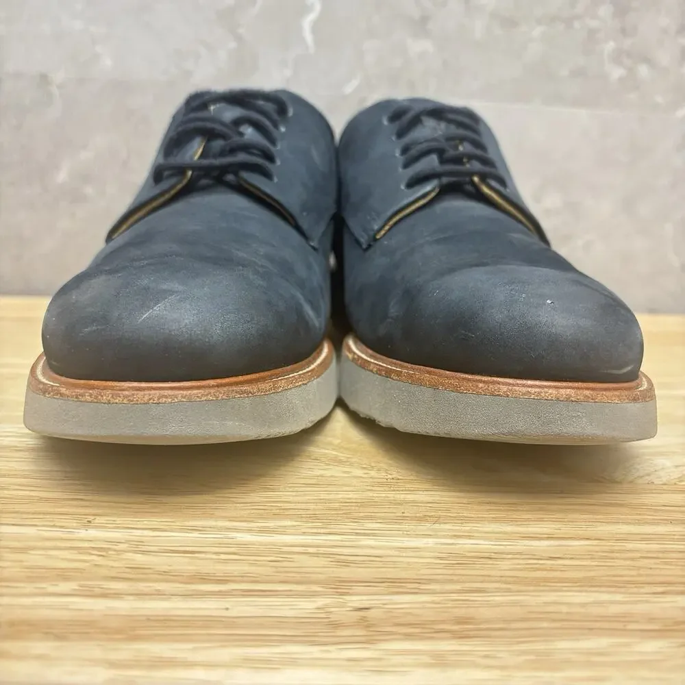Samuel Hubbard Men’s Bucks Blue Nubuck Leather Oxford Vibram Sole Shoes Size 7.5